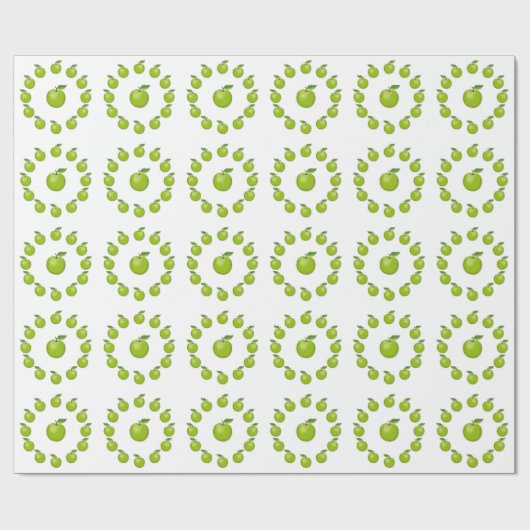 Apfelzeit, Granny Smith Geschenkpapier (Flach)