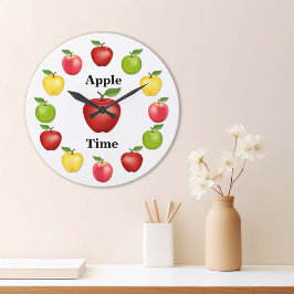 Apfelzeit, köstlich, Granny Smith, rosa Sorte Große Wanduhr