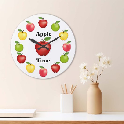 Apfelzeit, köstlich, Granny Smith, rosa Sorte Große Wanduhr