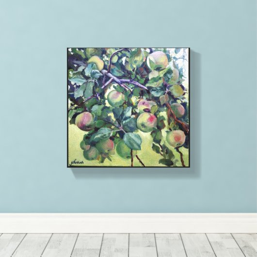 Apfelzweig. Leinwanddruck (Insitu (Holzboden))