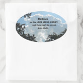 Apg 16:31 Glaube an den Herrn Jesus Christus Ovaler Aufkleber (Tasche)