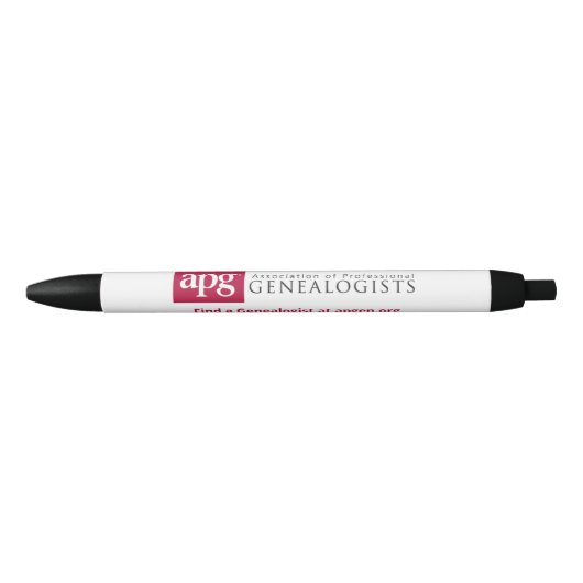 APG "Find a Genealogist" Pen mit schwarzer Tinte Kugelschreiber (Vorderseite)
