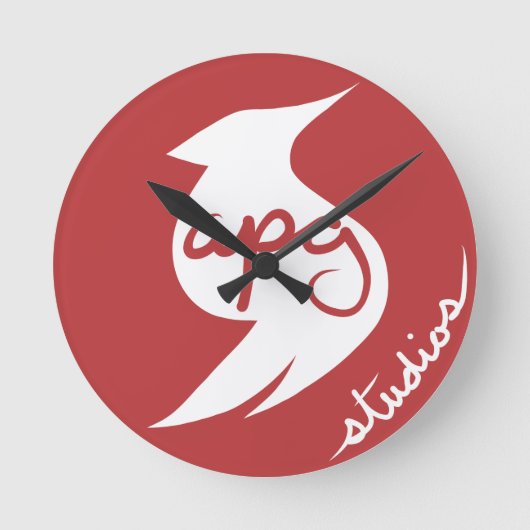 APG Studios Logo Clock Runde Wanduhr (Vorderseite)