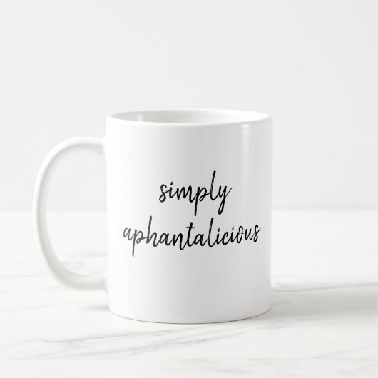 Aphantasia Einfach Aphantalicious Black Schriftart Kaffeetasse (Links)