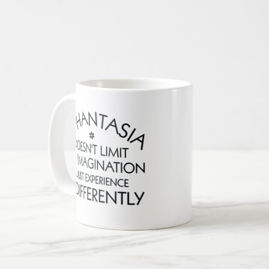 Aphantasia Imagination Unterschiedlicher Schwarzer Kaffeetasse (Vorderseite Links)