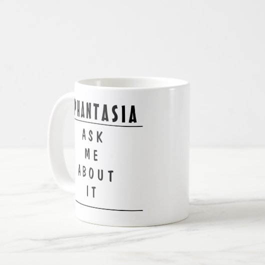 Aphantasia Information Conversation Starter Tasse (Vorderseite Links)
