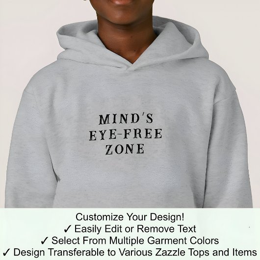 Aphantasia Mind's Eye Free Zone Schriftart Black Hoodie