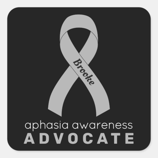 Aphasia Advocate Black Square Sticker (Vorderseite)