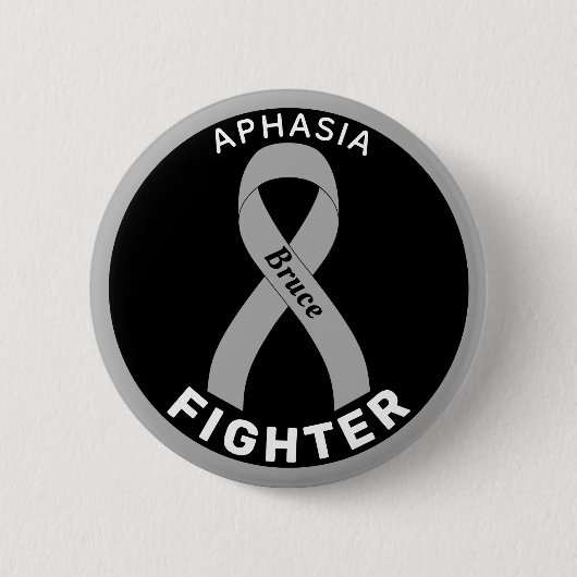 Aphasia Fighter Ribbon Black Button (Vorderseite)