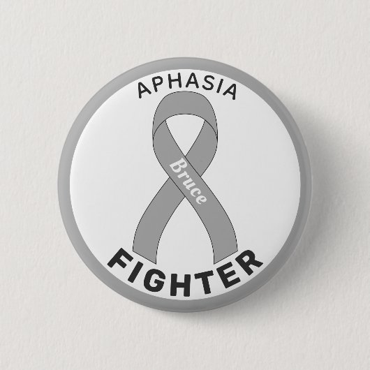 Aphasia Fighter Ribbon White Button (Vorderseite)