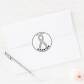 Aphasia Warrior Ribbon White Round Sticker (Umschlag)