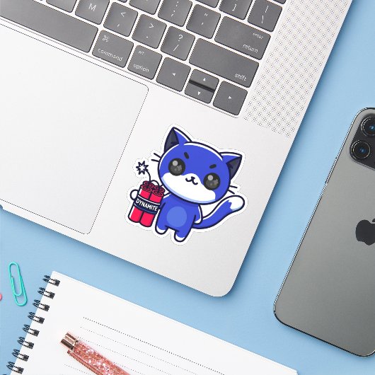 Aphmau Ein, Meemeows, Bad Cat, TNT, Boom, Stickers Aufkleber (Laptop mit iPhone)