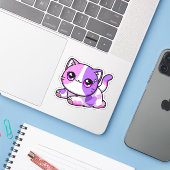 Aphmau, Meemeows, Niedliche Katze, Lila Kawaii-Sti Aufkleber (Laptop mit iPhone)