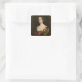 Aphra Behn (1640-89) (Öl auf Leinwand) Quadratischer Aufkleber (Tasche)