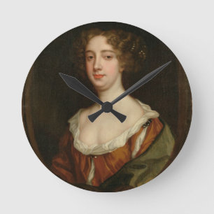 Aphra Behn (1640-89) (Öl auf Leinwand) Runde Wanduhr