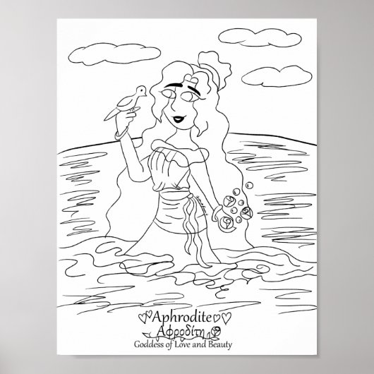 Aphrodite Farbseite drucken Poster (Vorne)