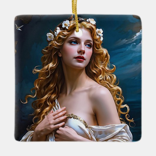 "Aphrodite: Göttin der Liebe und des Lichts" Keramikornament (Vorderseite)