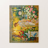 Aphrodite in Rose Garden with Fountain, Shell and Puzzle (Vertikal)