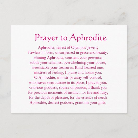 Aphrodite Postkarte (Vorderseite)