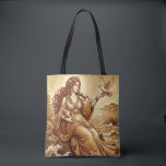 Aphrodite Vintage Mythology Tasche<br><div class="desc">This elegant tote bag features a vintage-style illustration inspired by classical Greek mythology. The artwork depicts Aphrodite, goddess of love and beauty, portrayed in a refined antique engraving style with warm sepia tones and delicate classical details. Seated by the sea where myth tells she first emerged, Aphrodite is accompanied by...</div>