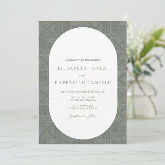 Apia Wedding Einladung (Stehend Vorderseite)