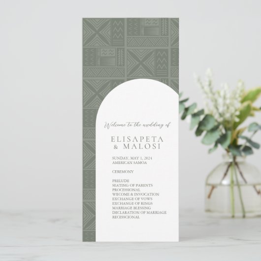 Apia Wedding Program (Stehend Vorderseite)