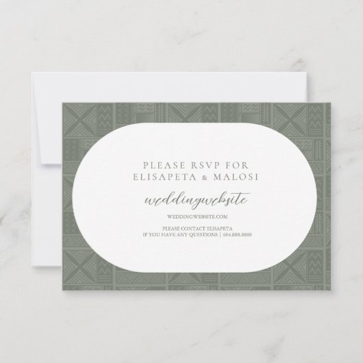 Apia Wedding RSVP Einladung (Vorderseite)