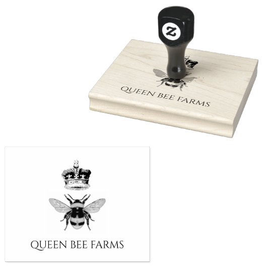 Apiary Bee and Crown Gummistempel (Stempel)