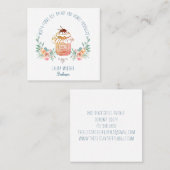 Apiary Bee Honey Jar Floral Quadratische Visitenkarte (Vorne/Hinten)