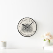 Apiary Business Beekeeper Clock Border Skep Runde Wanduhr (Zuhause)