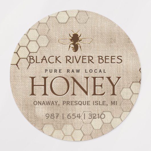 Apiary Business Patch mit Honeycomb und Bienenhone Etiketten (Design 1)