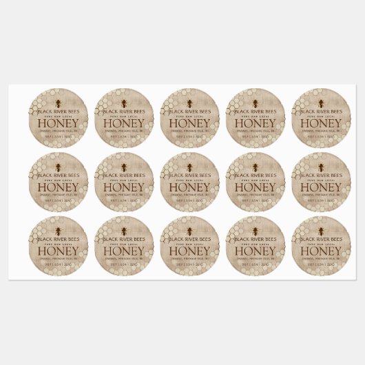 Apiary Business Patch mit Honeycomb und Bienenhone Etiketten (Blatt)