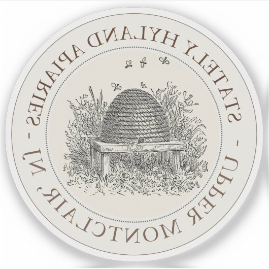 Apiary Car Decal Skep auf blassem Elfenbein Aufkleber (Vorderseite)