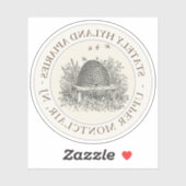 Apiary Car Decal Skep auf blassem Elfenbein Aufkleber (Blatt)