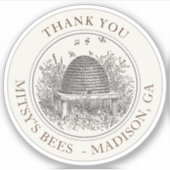 APIARY DANK IHNEN mit Skep Aufkleber (Vorderseite)