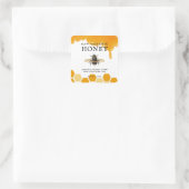 Apiary Honey Farm Jar Labels Quadratischer Aufkleber (Tasche)