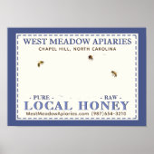 Apiary Name Farmer's Market Local Honey Poster (Vorne)