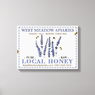 Apiary Name Farmer's Market Sign Board Local Honey Leinwanddruck