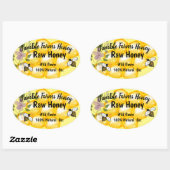 Apiary RAW HONEY Custom Label Ovaler Aufkleber (Blatt)
