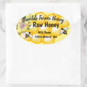Apiary RAW HONEY Custom Label Ovaler Aufkleber (Tasche)
