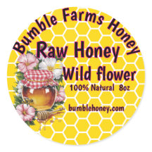 Apiary RAW HONEY Custom Label