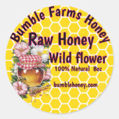 Apiary RAW HONEY Custom Label Runder Aufkleber (Vorderseite)