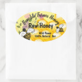 Apiary RAW HONEY Custom OVAL label Ovaler Aufkleber (Tasche)