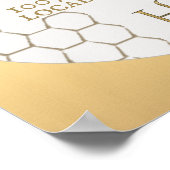 Apiary Sunflower Bee Honeycomb Gold Gradient Poster (Ecke)