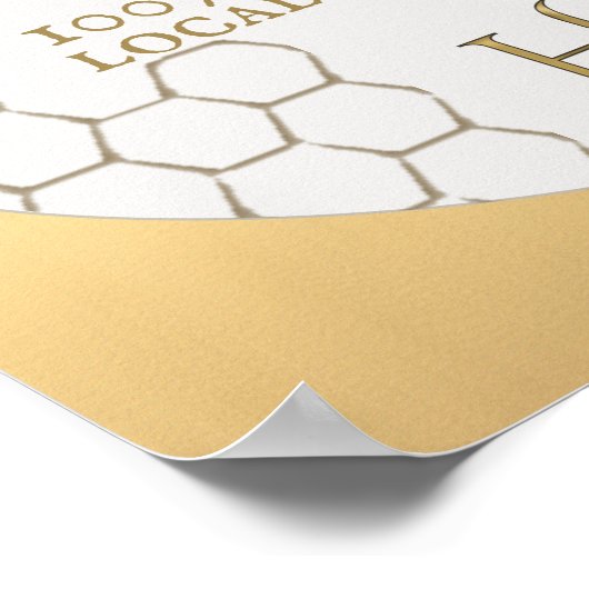 Apiary Sunflower Bee Honeycomb Gold Gradient Poster (Ecke)