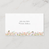 Apiary Watercolor Floral Bee Visitenkarte (Rückseite)