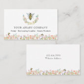 Apiary Watercolor Floral Bee Visitenkarte (Vorne/Hinten)