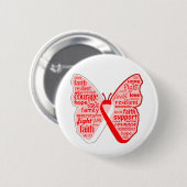 Aplastic Anämia Awareness Butterfly Ribbon Button (Vorne & Hinten)