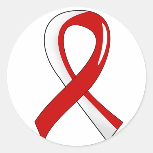Aplastic Anemia Red White Ribbon 3 Runder Aufkleber (Vorderseite)