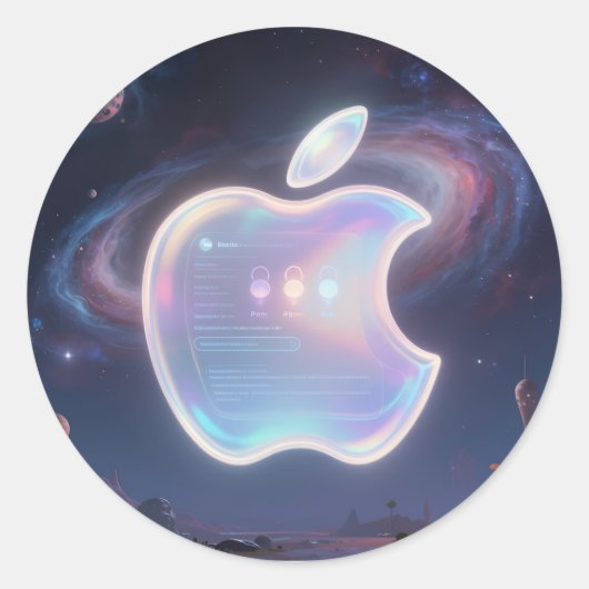 Aplle´6 Runder Aufkleber (Vorderseite)